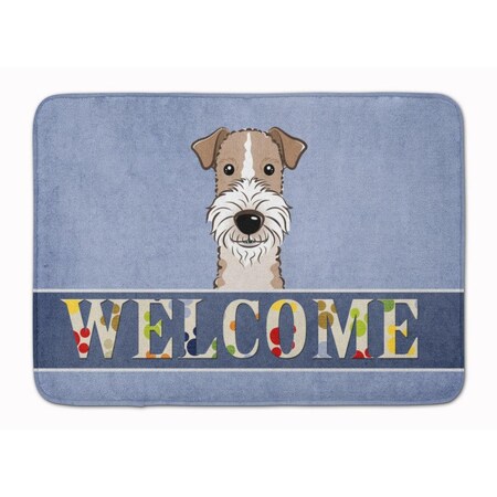 Carolines Treasures Wire Haired Fox Terrier Welcome Machine Washable Memory Foam Mat BB1433RUG